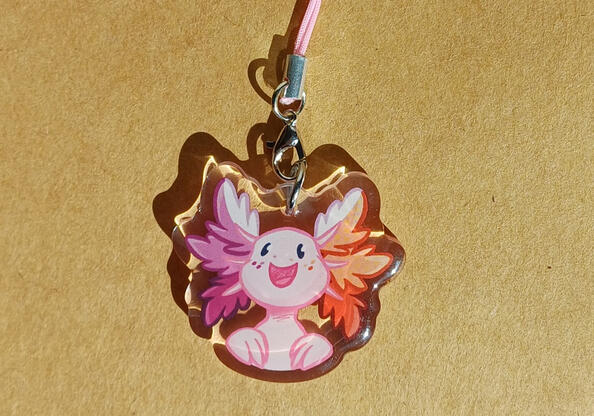 Lesbian Axolotl - 20 zł - epoxy, 4 x 4 + 5,5 cm