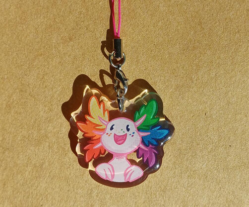 Rainbow Axolotl - 20 zł - epoxy, 4 x 4 + 5,5 cm !!! different flags also available - message me about them !!!