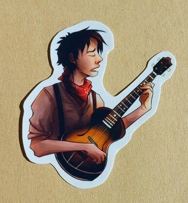 Hadestown -Orpheus - 4 zł - regular sticker paper, 7,5 x 7,5 cm