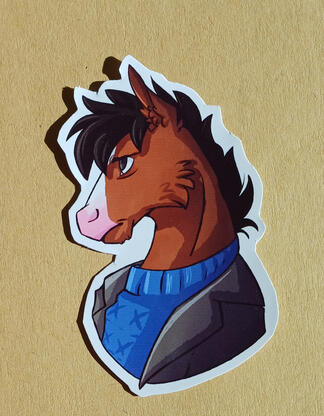 BoJack - 4 zł - regular sticker paper, 7,5 x 4,5 cm