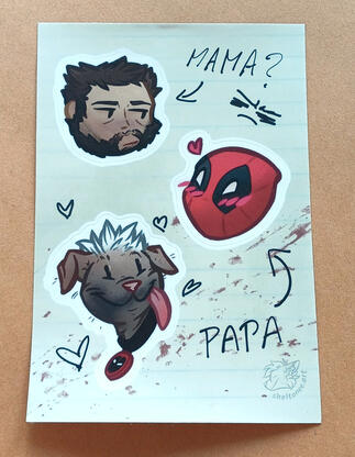 Deadpool and Wolverine STICKER SHEET - 12 zł - matte sticker paper, 15 x 10,5 cm