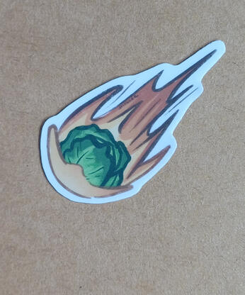 Cabbage - 2 zł - regular sticker paper, 4 x 2 cm