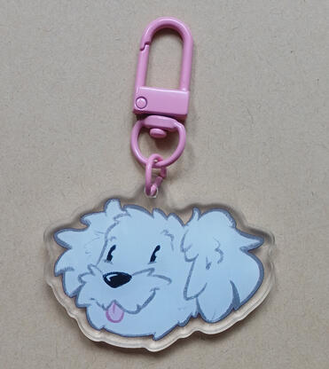 Maltise doggo - 15 zł - clear acrylic, 2 inch TBA + 4 cm