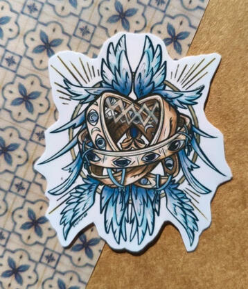Biblically accurate columbina - 6 zł - regular sticker paper, 8 x 7 cm